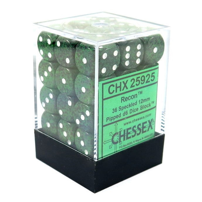 Chessex 25925 Speckled 12mm d6 Recon Dice Block (36 dice) (9003722834157)