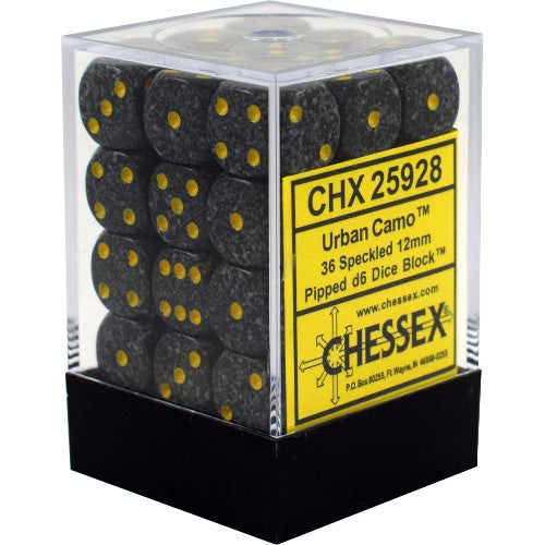Chessex 25928 Speckled 12mm d6 Urban Camo Dice Block (36 dice) (9003722866925)
