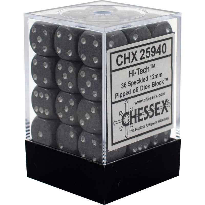 Chessex 25940 Speckled 12mm d6 Hi-Tech Dice Block (36 dice) (9003723194605)