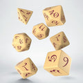 Q Workshop - Classic RPG Beige & Burgundy Dice Set 7 - QW-SCLE14