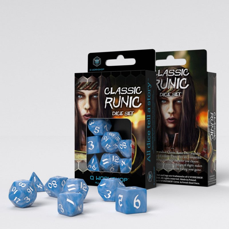 Q Workshop SCLR05 Classic Runic Glacier & white Dice Set (9003913871597)