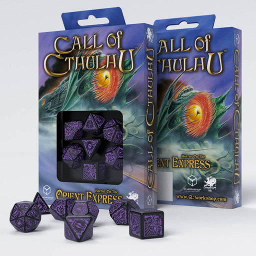 Q Workshop SCTO05 COC Horror on the Orient Express Black & purple Dice Set (9003912397037)