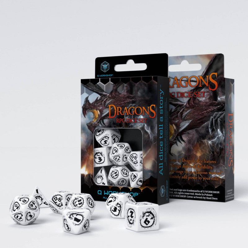 Q Workshop SDRA02 Dragons Dice Set: Opal (9003919442157)