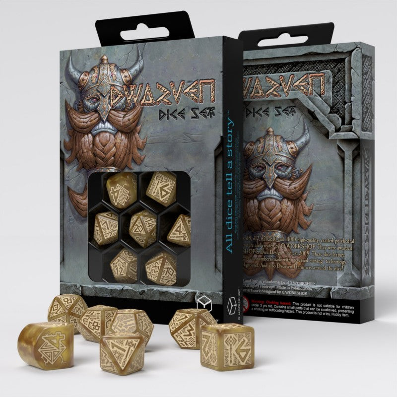 Q Workshop RDWA08 Dwarven Dice Set: Gold (9003917508845)