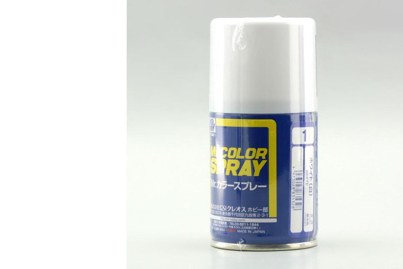 Gunze S001 Mr. Color Spray Gloss White - Hobby City NZ