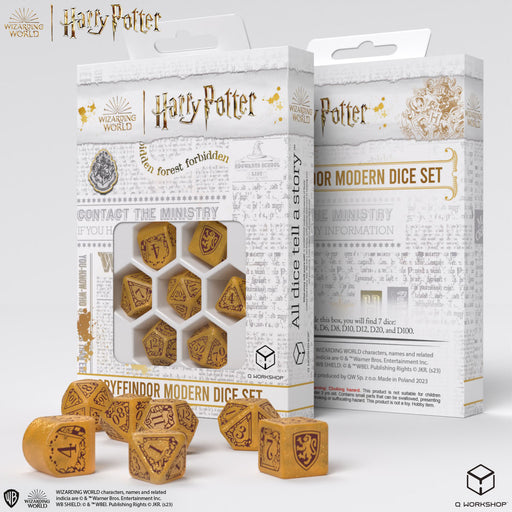 Q Workshop 190142/2023/1/B Harry Potter. Gryffindor Modern Dice Set Gold (9003916427501)