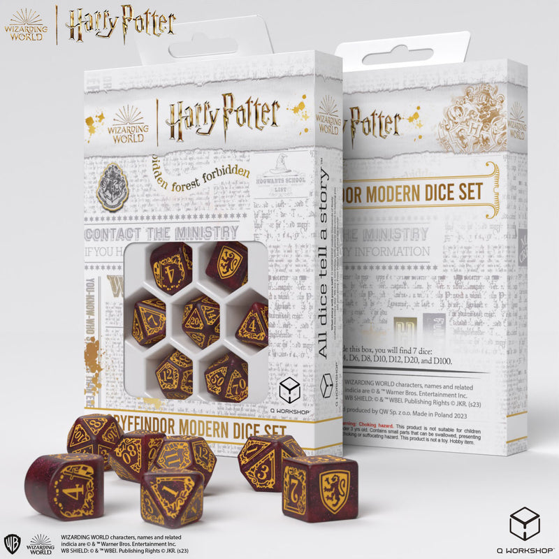 Q Workshop 190142/2023/1/A Harry Potter. Gryffindor Modern Dice Set Red (9003916394733)