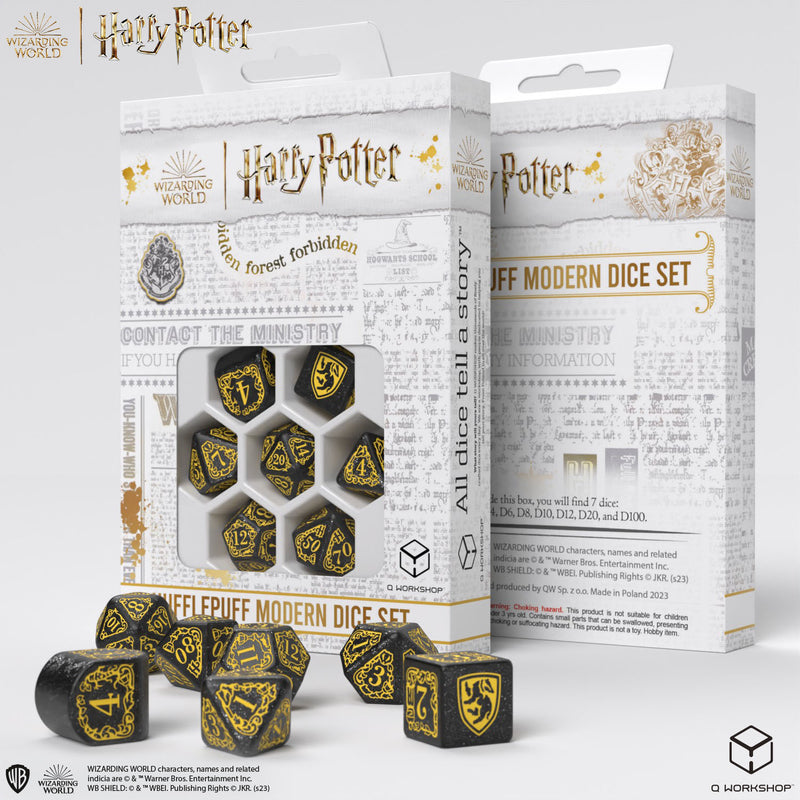 Q Workshop 190142/2023/4/A Harry Potter. Hufflepuff Modern Dice Set Black (9003916656877)