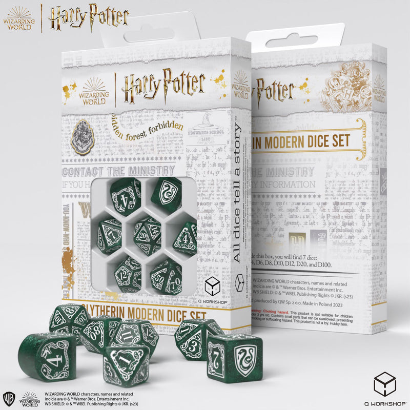 Q Workshop 190142/2023/2/A Harry Potter. Slytherin Modern Dice Set Green (9003916460269)