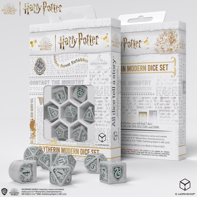 Q Workshop 190142/2023/2/B Harry Potter. Slytherin Modern Dice Set White (9003916525805)