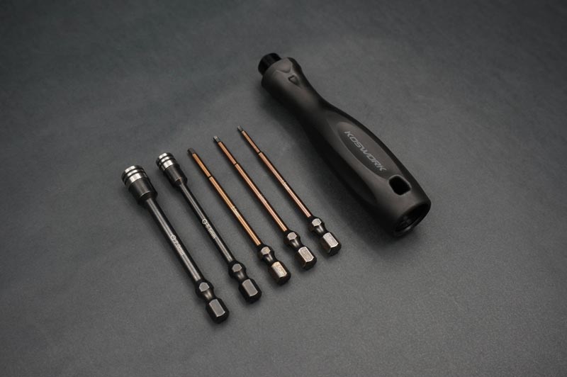 Koswork KOS13204-1/4SET 1/4" Drive Hex Wrench Nut Driver Set (1.5, 2.0, 2.5mm Hex & 5.5, 7mm Nut Driver) (9001934946541)