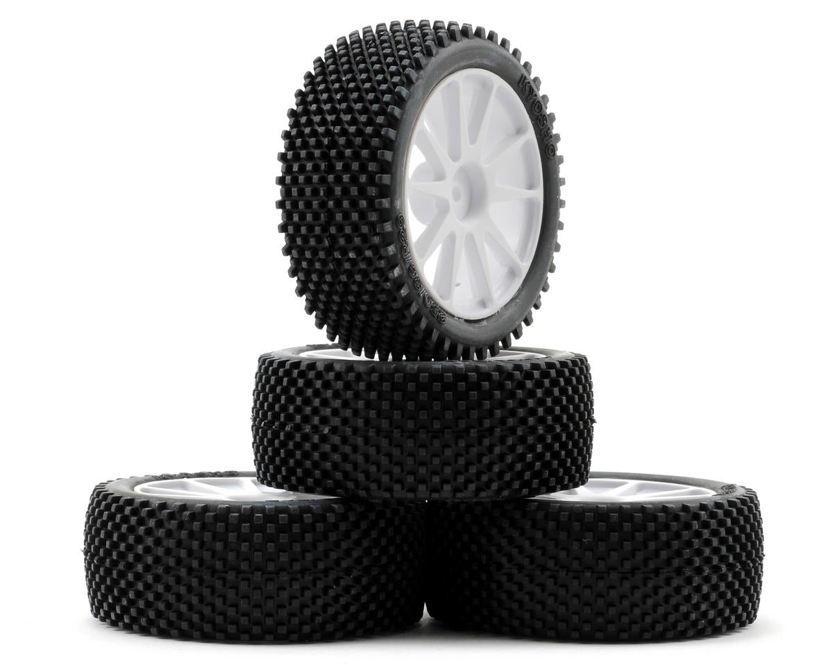 Kyosho Mini Micro Block w/Wheels RC Wheel &amp; Tyre Set - IHTH02W