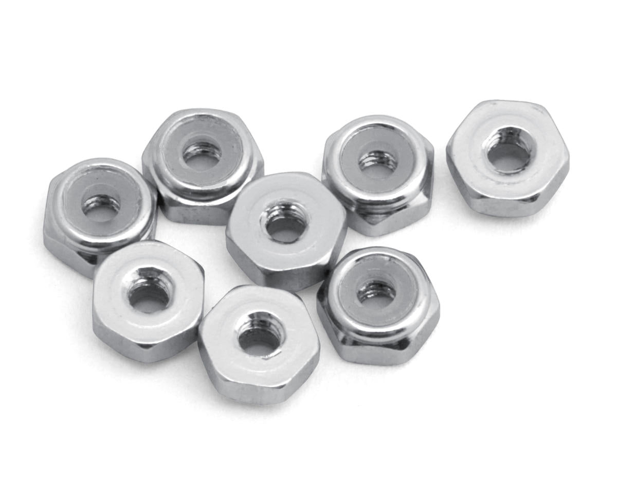 Kyosho Aluminium Nylock Nut Silver (8pcs) - MZW128S