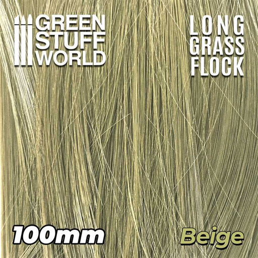 Green Stuff World 3349 Long Grass Flock 100mm Color BEIGE (9080480628973)