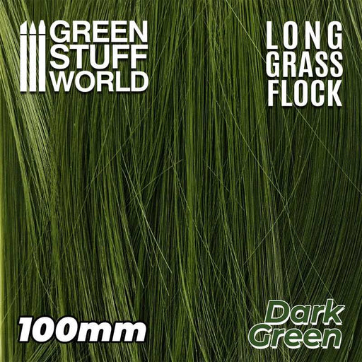 Green Stuff World 3347 Long Grass Flock 100mm Color Dark Green (9080480465133)