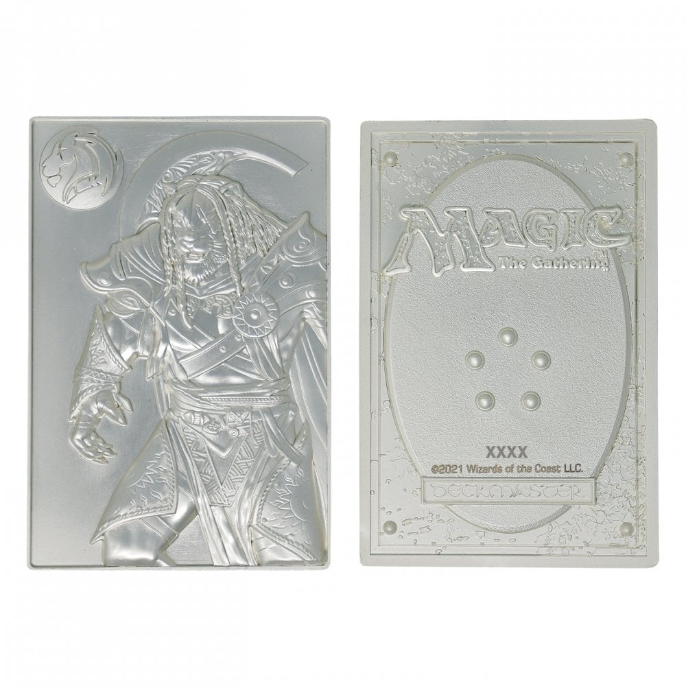 Hasbro Magic the Gathering Limited Edition Silver Plated Ajani Goldmane Collectible Figure (4)