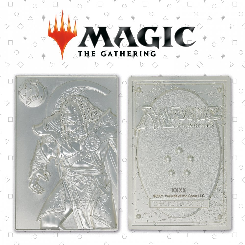 Hasbro Magic the Gathering Limited Edition Silver Plated Ajani Goldmane Collectible Figure