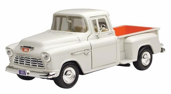Motormax 73236 1/24 1955 Chevrolet Stepside Pick Up (White) (8868015669485)