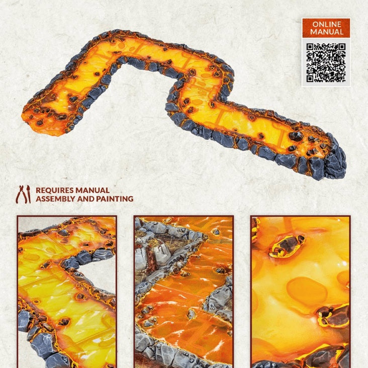 Archon Studio Dungeons & Lasers: Expansion Bits - Modular Lava Terrain Accessory (3)