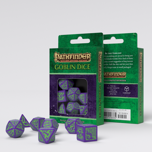 Q Workshop SPAT18 Pathfinder Goblin Purple & green Dice Set (9003919212781)