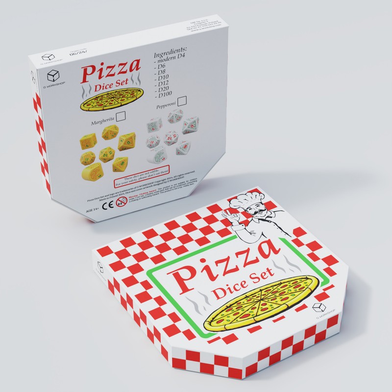 Q Workshop RPIZ02 Pizza Dice Set: Pepperoni (9003918786797)