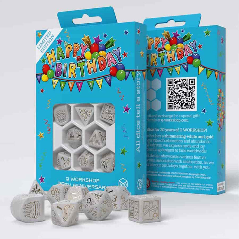 Q Workshop S20Y03 Q WORKSHOP 20 years: Happy Birthday Dice Set (9003918033133)
