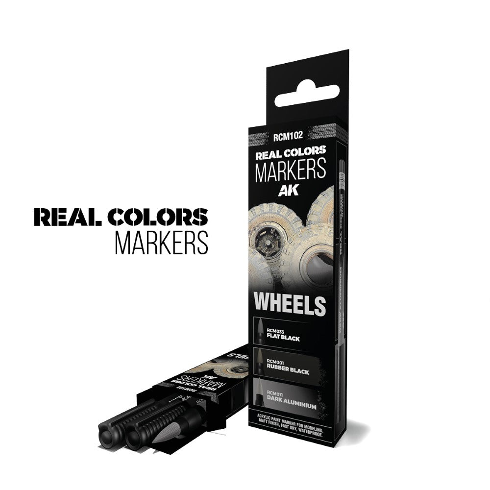AK Interactive RCM102 RC Markers Wheels Set 3 Real Colors Markers ...