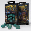 Q Workshop Runequest Turquoise & Gold Dice Set