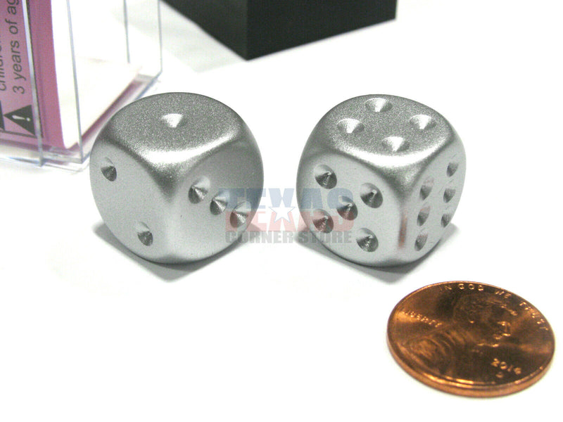 Chessex 29012 Aluminum (matte finish) Metallic 16mm d6 Pair (9003741249773)