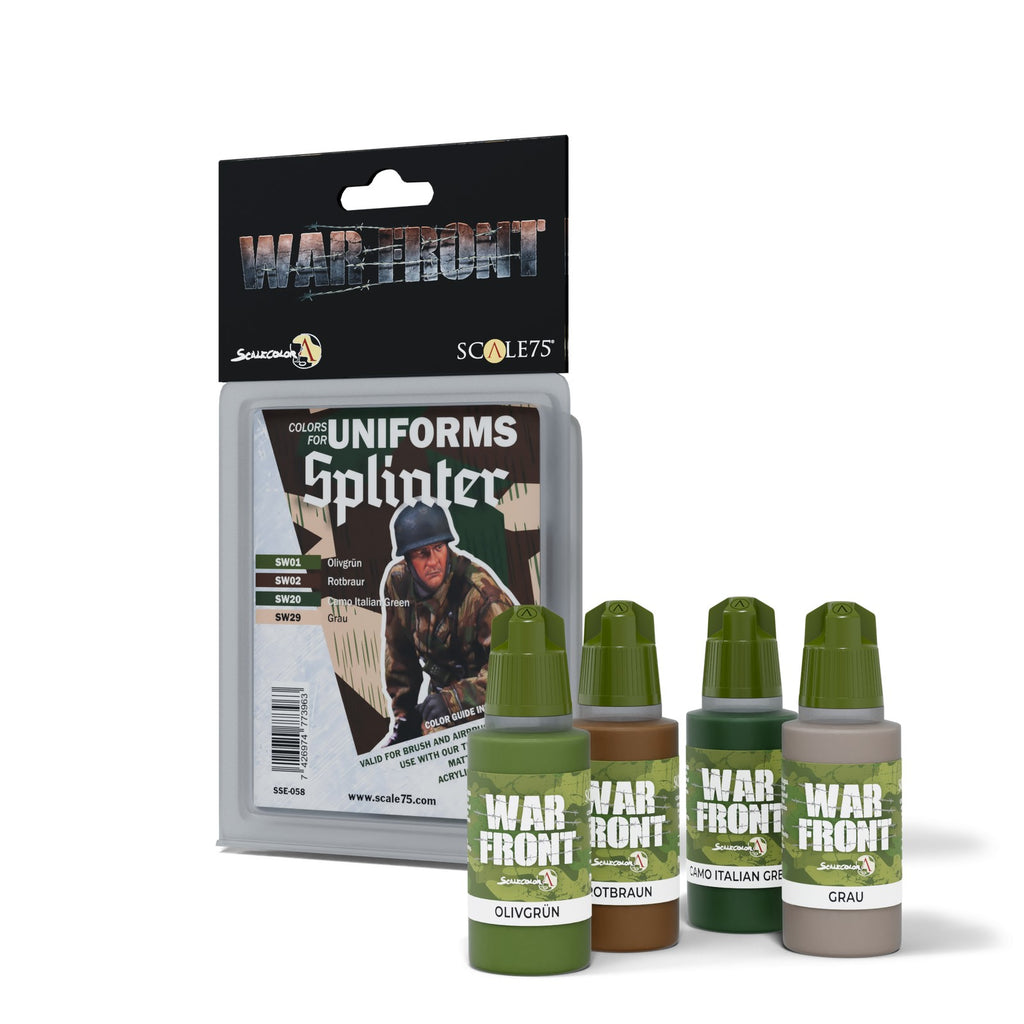 Paint Splinter Scale 75 SSE-058 Warfront Splinter Paint Set – Hobby City NZ