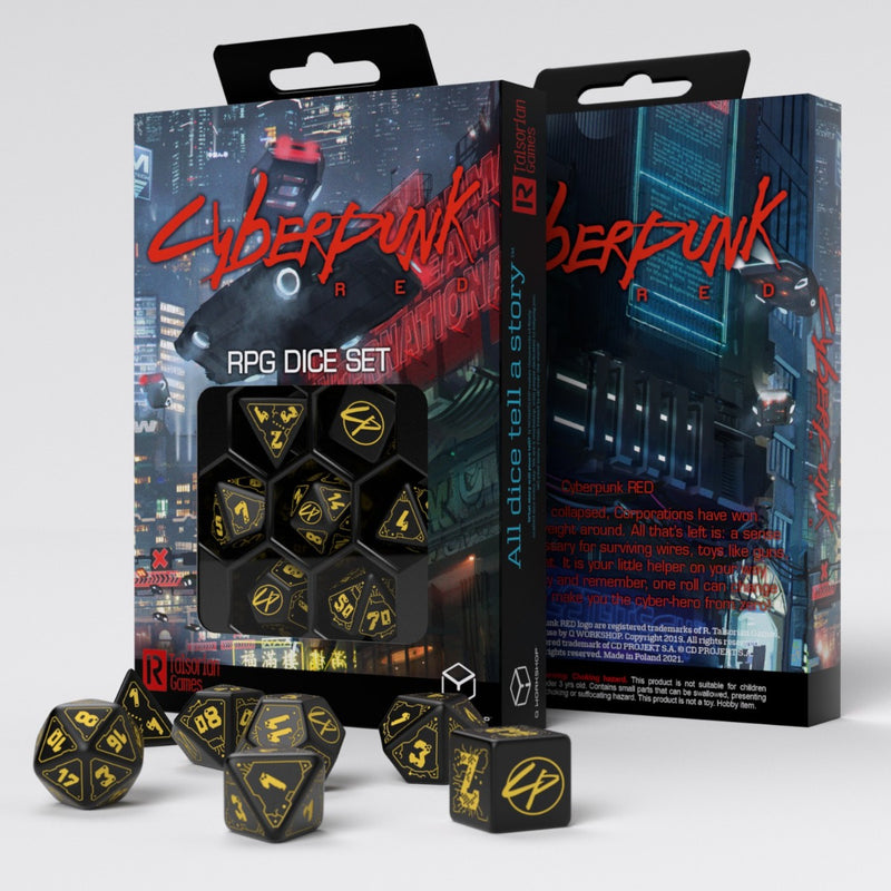 Q Workshop SCPU02 Cyberpunk Red Dice Set: Wet Work (9003915673837)