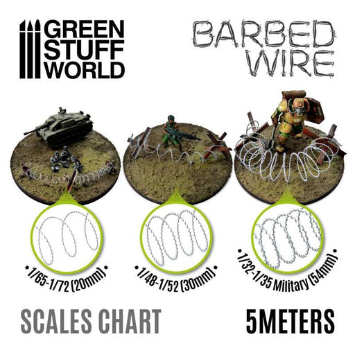 Green Stuff World 11031 Barbed Wire 1/52-1/48 (28mm-30mm) 5 meters (9080481382637)