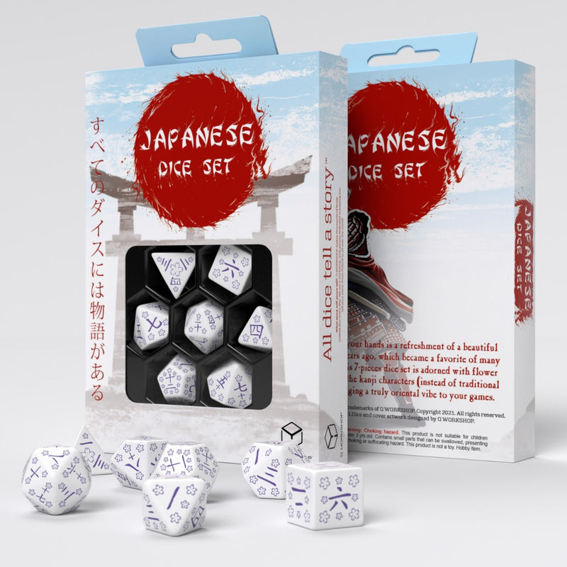 Q Workshop SKAN02 Japanese Dice Set: Blue Star Lotus (9003914789101)