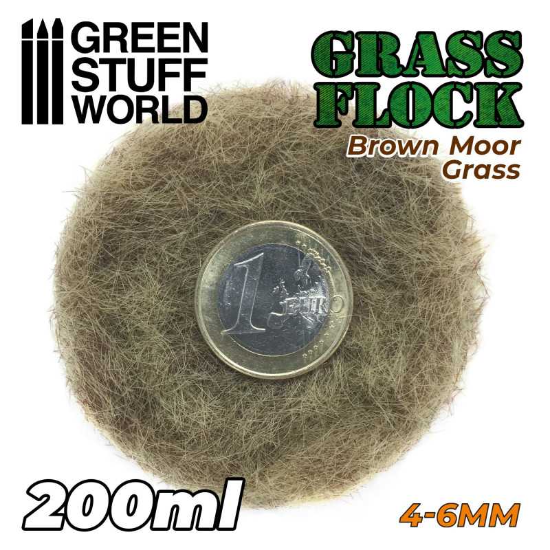 Green Stuff World 11151 Electrostatic Grass Flock BROWN MOOR GRASS 4-6mm (200ml) (9080479056109)
