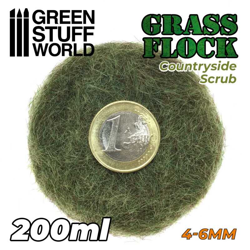 Green Stuff World 11158 Electrostatic Grass Flock COUNTRYSIDE SCRUB 4-6mm (200ml) (9080480006381)