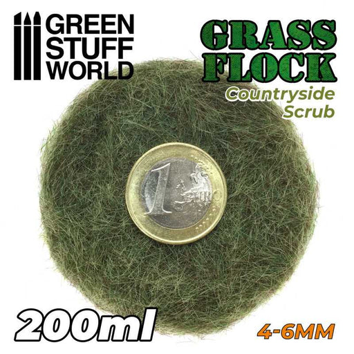 Green Stuff World 11158 Electrostatic Grass Flock COUNTRYSIDE SCRUB 4-6mm (200ml) (9080480006381)