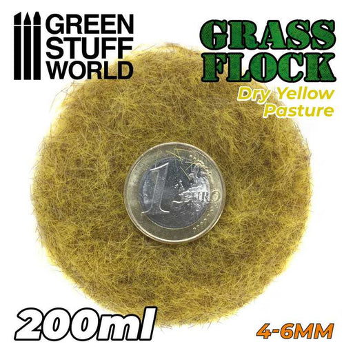 Green Stuff World 11154 Electrostatic Grass Flock DRY YELLOW PASTURE 4-6mm (200ml) (9080479580397)