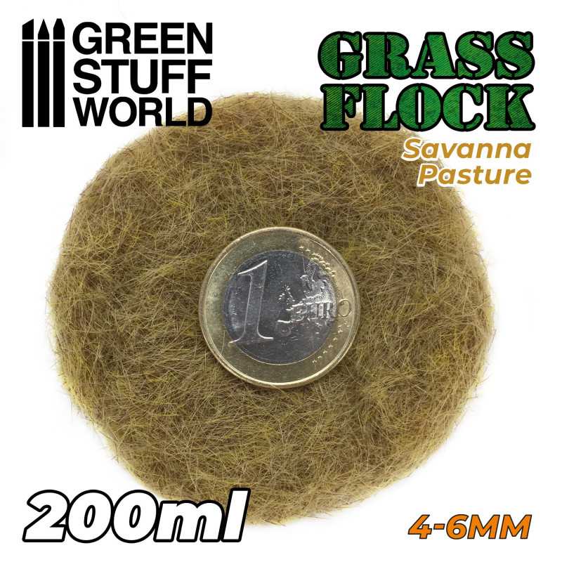 Green Stuff World 11153 Electrostatic Grass Flock SAVANNA PASTURE 4-6mm (200ml) (9080479449325)