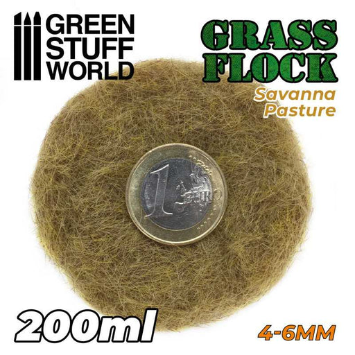 Green Stuff World 11153 Electrostatic Grass Flock SAVANNA PASTURE 4-6mm (200ml) (9080479449325)