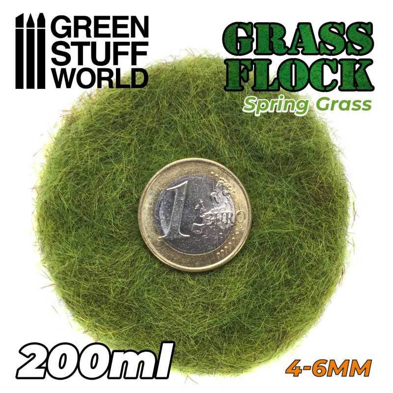 Green Stuff World 11157 Electrostatic Grass Flock SPRING GRASS 4-6mm (200ml) (9080479908077)