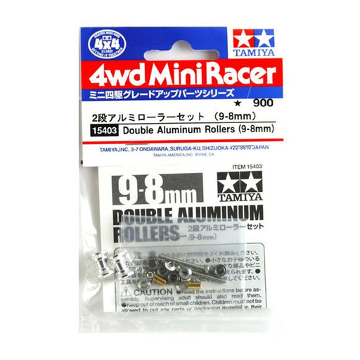 Tamiya 15403 Mini 4WD JR Dbl Alum. Rollers 9-8mm (767707217969)