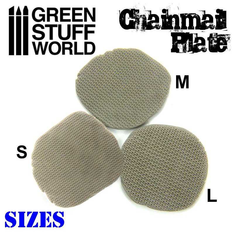 Green Stuff World 1613 Rubber Plate Texture CHAINMAIL Texture Plate L Size 2mm (9080482365677)