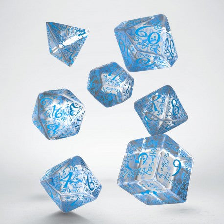 Q Workshop SELV08 Elvish Translucent & blue Dice Set (9003919376621)