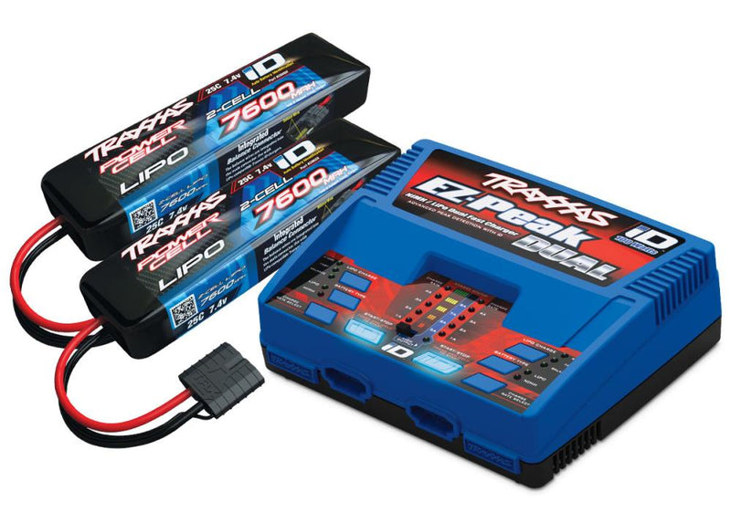 Traxxas 2991 - 2 of 2s 7600mah Battery/Charger Completer Pack Includes Ez Peak Dual Charger X 1 And 2-Cell 7600 Mah Lipo Batteries X 2