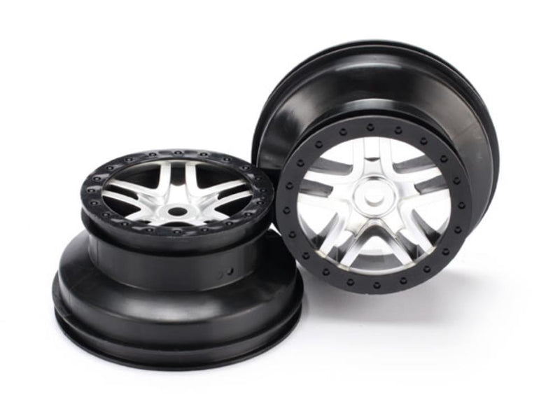 Traxxas 5974 - Wheels Sct Split-Spoke Satin Chrome Black Beadlock Style Dual Profile (2)