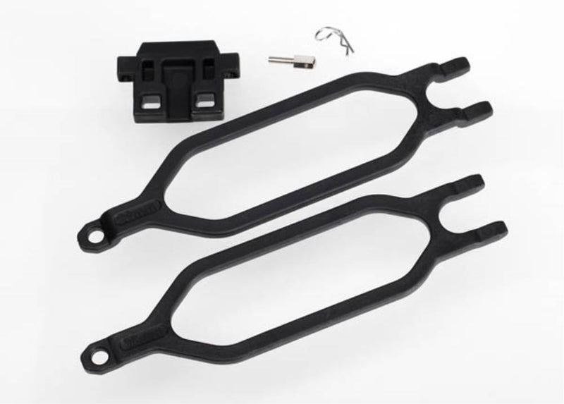 Traxxas 6727 - Hold down battery (2)/ hold down retainer/ battery post/ angled body clip