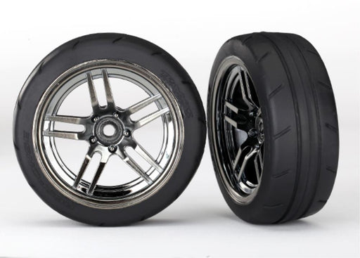 Traxxas 8373 - Split-Spoke Black Chrome Wheels 1.9' Response Tires (Front) (2) - Hobby City NZ