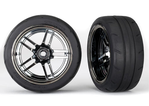 Traxxas 8374 - Split-Spoke Black Chrome Wheels 1.9' Response Tires (2) (769145831473)