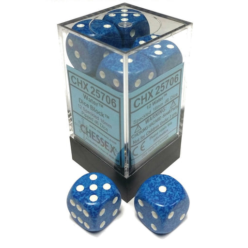 Chessex 25706 Speckled 16mm d6 Water Dice Block (12 dice) (9003719098605)