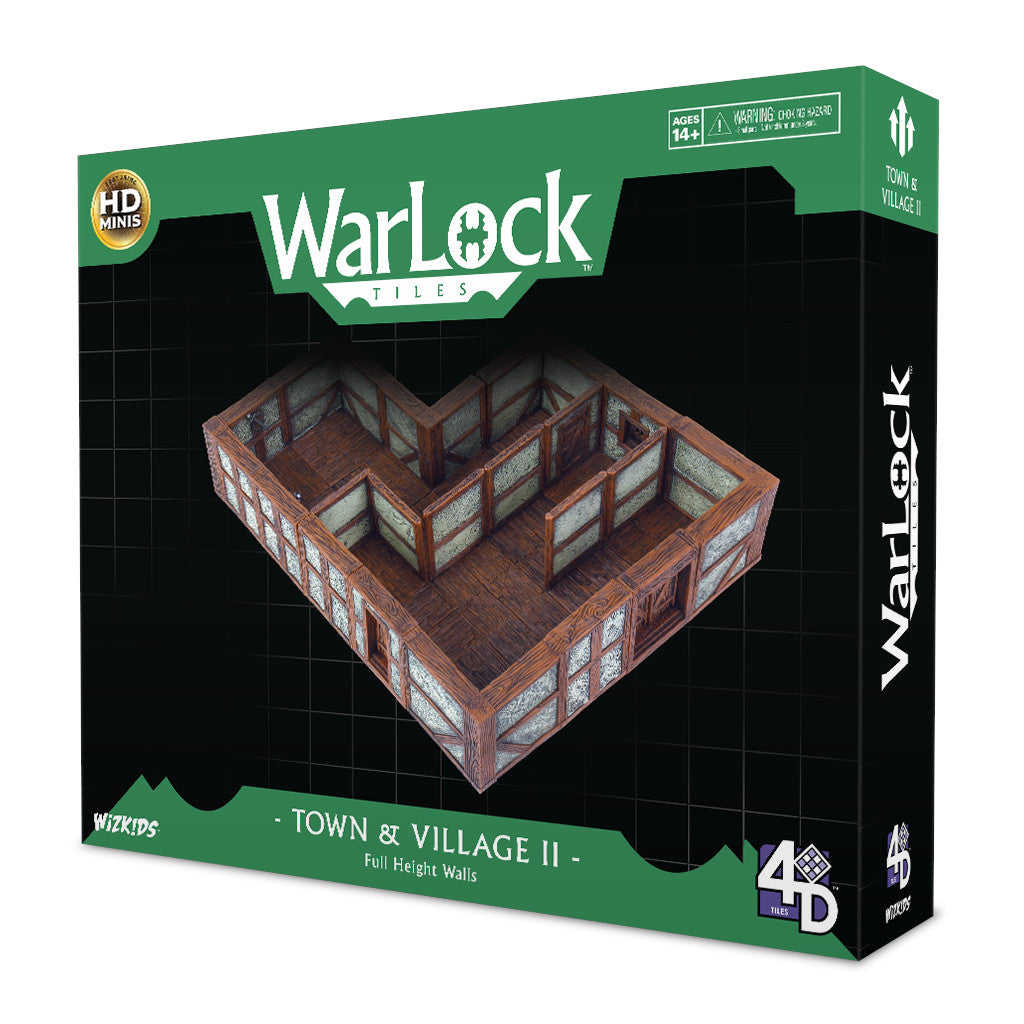 WizKids WarLock Tiles Town & Village II Full Height Plaster Walls Wargaming Terrain